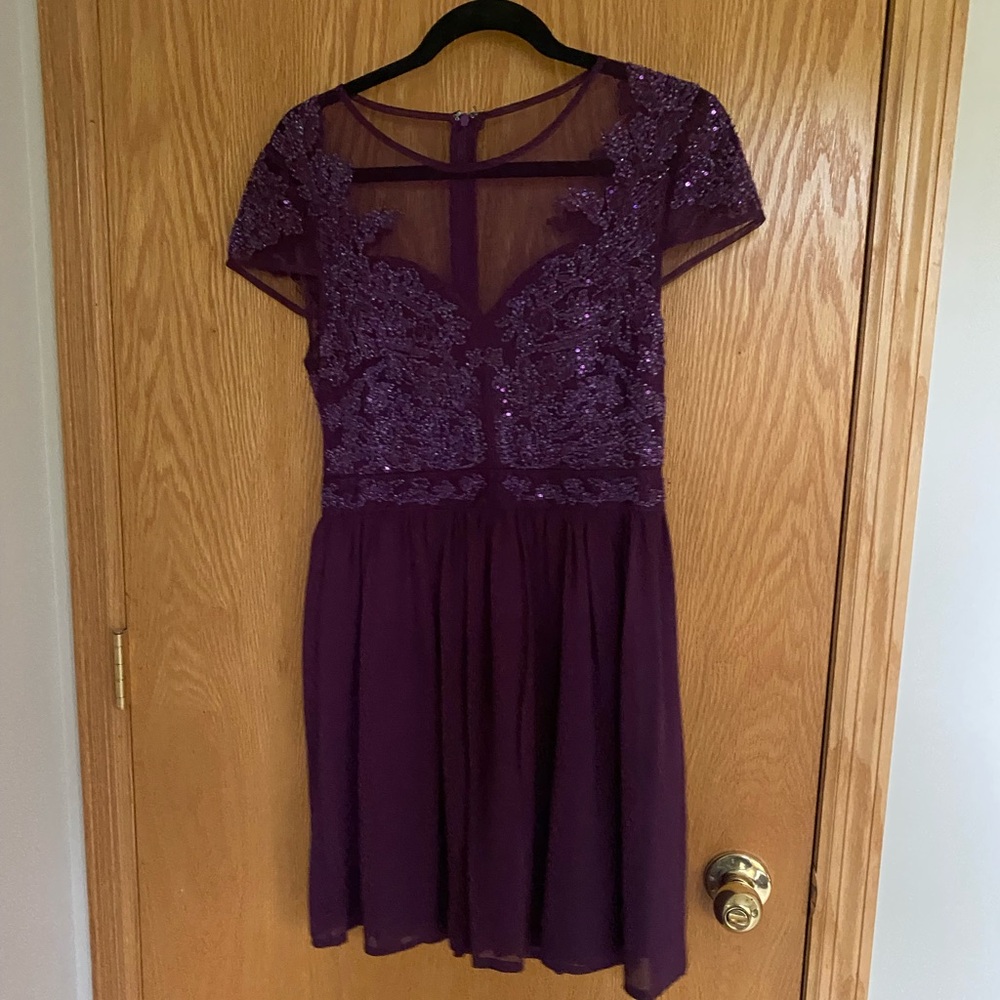 Francesca's Collections Purple Sequin Mini Dress